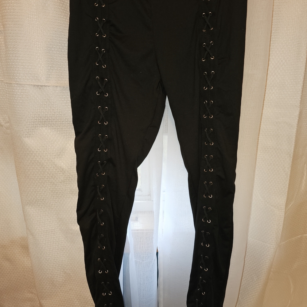 Rue21 Black Lace-Up Leggings